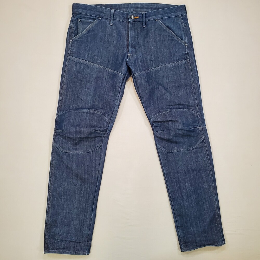 G Star Raw Jeans Mens 36x31 Blue 5620 BIKE 3D LOW Tapered Fit Denim Moto Biker